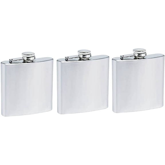 Set of 3 6oz Stainless Steel Flask