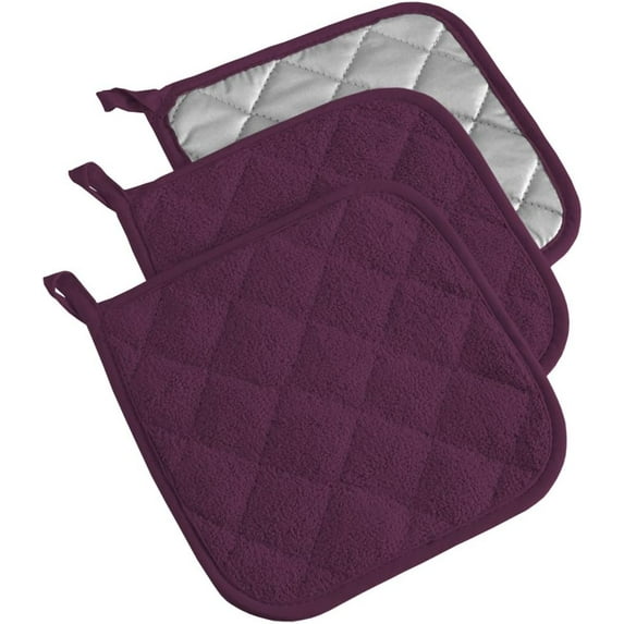 Set of 3 7x7" Kitchen Pot Holders Sets Heat Resistant Pot Holder Cotton Oven Hot Pads for Cooking Baking