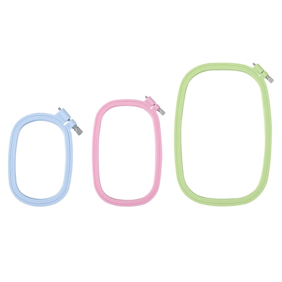 Set of 3 ABS Plastic Embroidery Hoop Candy Color secures grip Craft Accessories for Hand Stitching Sewing Projects