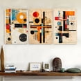 thumbnail image 1 of Set of 3 Abstract Orange Geometric Paintings, Unframed, Classic Modern Style, 16X24 Inches (40X60 Cm), 3pcs Without Frame., 1 of 4