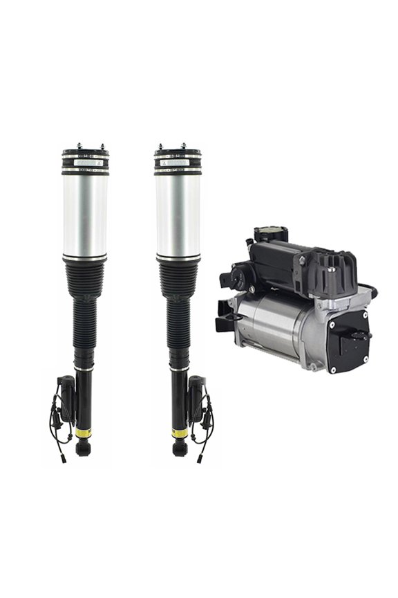 Set of 3 Air Suspension Compressor Pump-Rear Air Airmatic Suspension Spring Strut For 2000-2006 Mercedes-Benz S430 w/o ABC