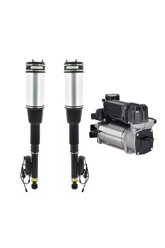 Set of 3 Air Suspension Compressor Pump-Rear Air Airmatic Suspension Spring Strut For 2000-2006 Mercedes-Benz S500 w/o ABC