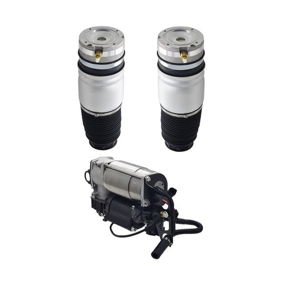 Set of 3 Air Suspension Compressor Pump-Rear Air Suspension Spring Bag For 2004-2010 Volkswagen Touareg