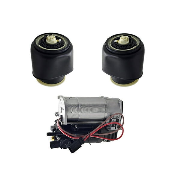 Set of 3 Air Suspension Compressor Pump-Rear Air Suspension Spring Bag For 2011-2017 BMW 535I GT Xdrive
