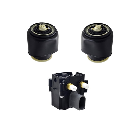 Set of 3 Air Suspension Solenoid Valve Block-Rear Air Suspension Spring Bag For 2011-2017 BMW 535I GT Xdrive