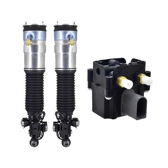 Set of 3 Air Suspension Solenoid Valve Block-Rear Air Suspension Spring Strut For 2013-2015 BMW Activehybrid 7