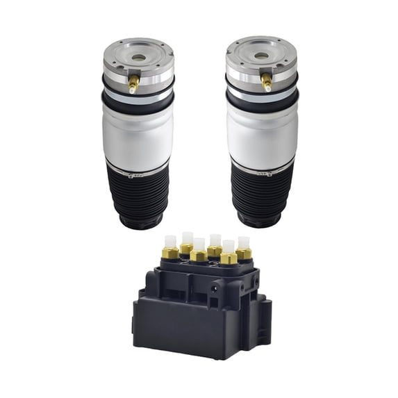 Set of 3 Air Suspension Valve Solenoid Block-Rear Air Suspension Spring Bag For 2003-2006 2008-2010 Porsche Cayenne