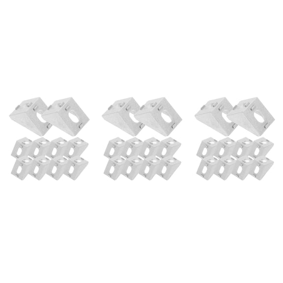 Set of 3 Aluminum Corner Bracket Extrusion Foil Bulk Silver