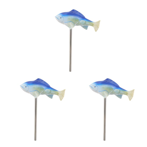Set of 3 Animal Outdoor Sculpture Garden Fish Ornament Decor