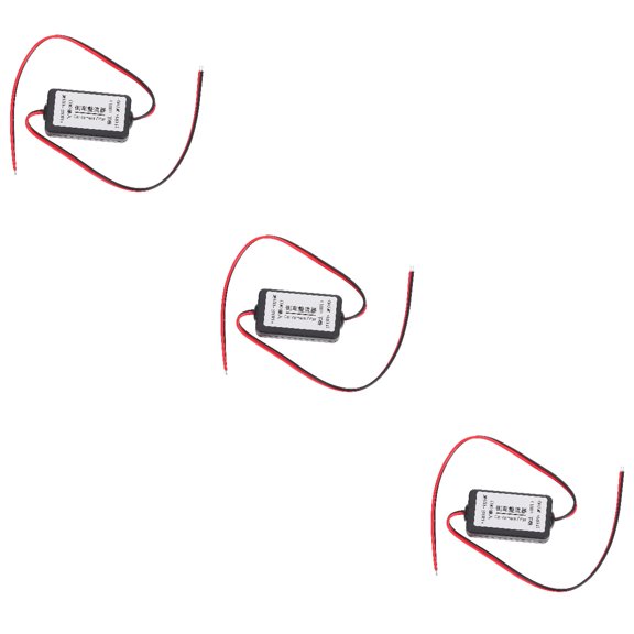 Set of 3 Auto Power Relay Capacitor Plug Direct Current Converter Backup Camera Filter Black