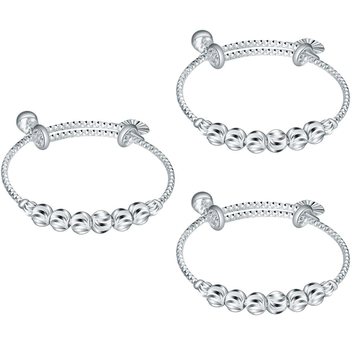 S925 real silver baby/toddler deals to pre-teen bangles set with phiaj and bells