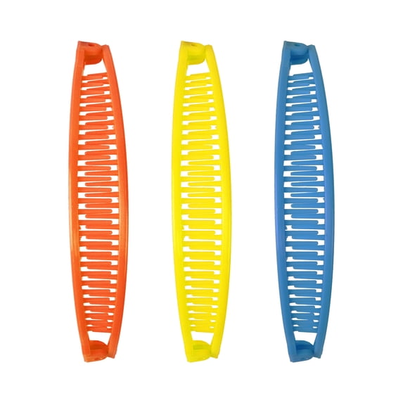 Set of 3 Banana Clips Hair Combs Standard Clinchers (Motique Accessories) (Orange Yellow Blue)