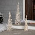 thumbnail image 1 of Northlight LED Lighted Glittered Outdoor Cone Tree Christmas Decorations - 39.5" - White - Set of 3, 1 of 10