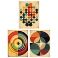 thumbnail image 1 of Set of 3 Bauhaus Mid Century Modern Abstract Geometric Concentric Circles Aesthetic Unframed Wall Art Living Room Poster Prints Pack, 1 of 5
