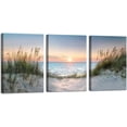 thumbnail image 1 of Set of 3 Beach Sunset Decor Wall Art Ocean Landscape Pictures Canvas Prints for Home Living Room Walls Decoration with Framed 12x16, 1 of 6