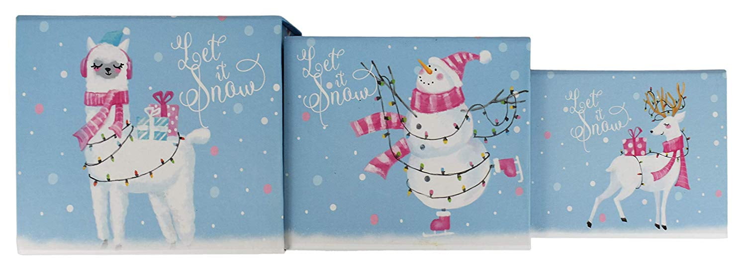 ALEF JUDAICA Set of 3 Beautiful Holiday Gift Boxes! Great to Put Gifts in or to Give! Wonderful Prints and Sturdy Construction!