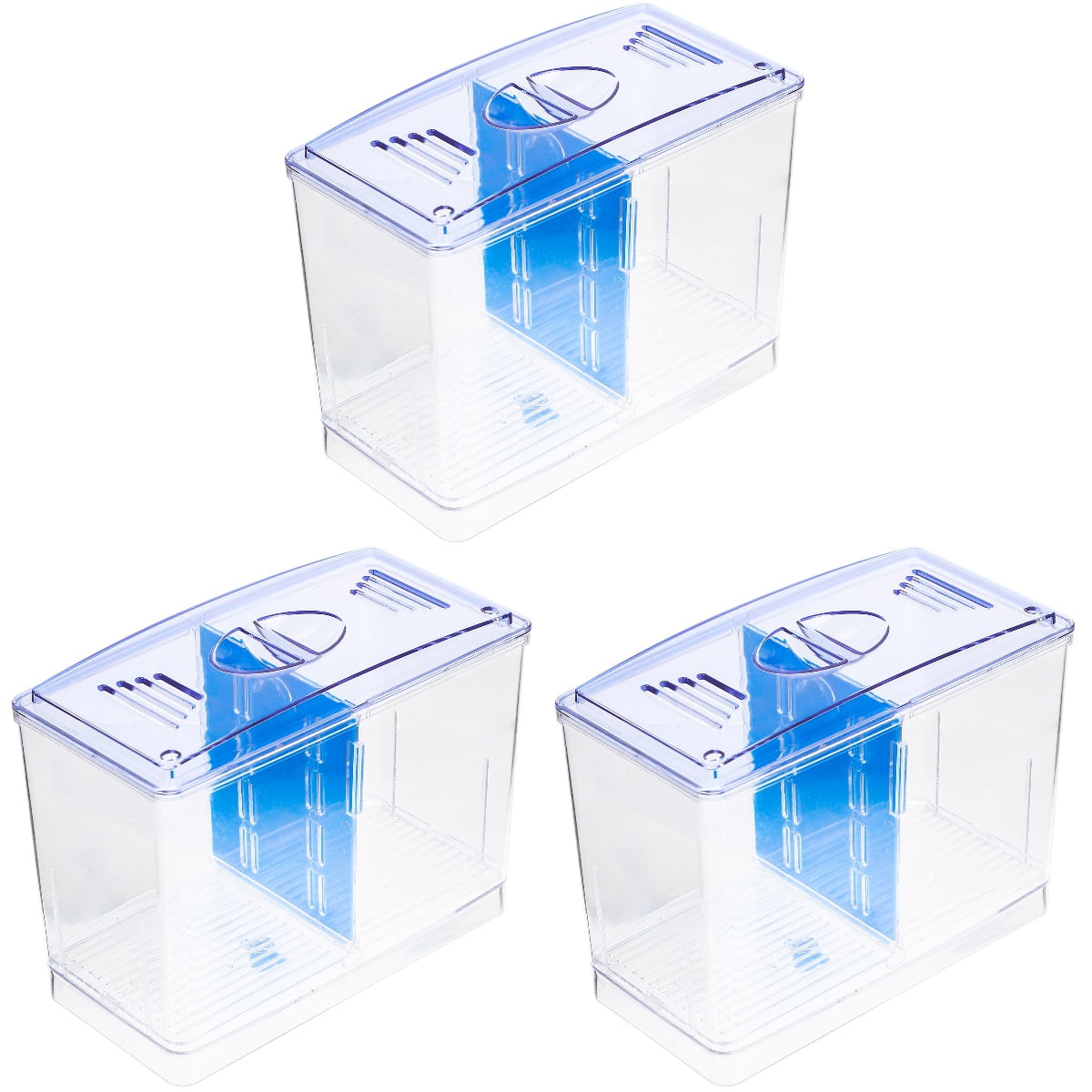 Set of 3 Betta Tank Isolation Box Aquarium Divider Shrimp Breeding Container Fish Breeder Small