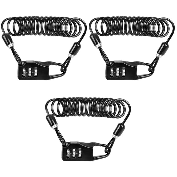 Set of 3 Bike Chain Locks Cable Lock Bike Lock Security Lock Child 100CM Black