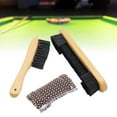 thumbnail image 1 of Set of 3 Billiard Pool Table Brush, Wood Handle, with Wiping Bar Cover, Rail Brush Cleaning Tools, Billiards Pool Accessories Cleaning Tools Brown, 1 of 10
