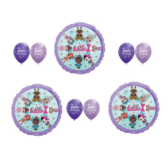 Set of 3 Birthday Party LOL Balloons Decoration Supplies Three