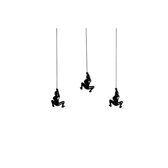 Set of 3 Black Climbing Man Wall Decor