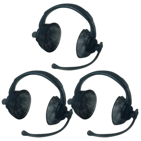 Set of 3 Black Commentator Headset Headphones for WWE & AEW Wrestling Action Figures