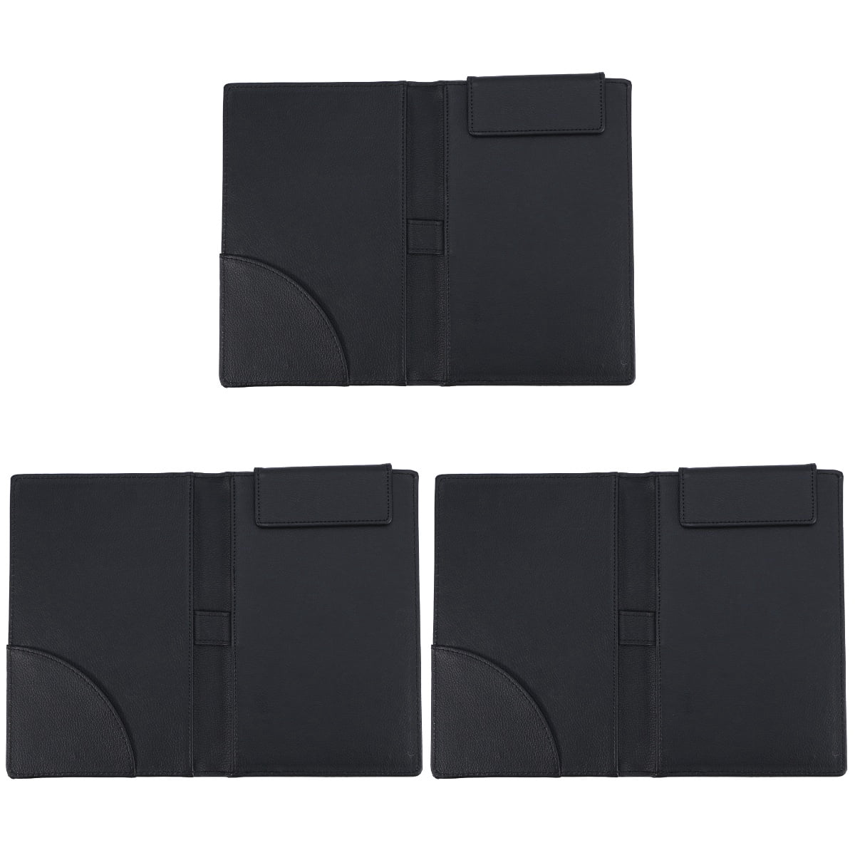 Set of 3 Book Cases Books Menu Holder Noir Blackish Waiter Serving Book Guest Check Holder