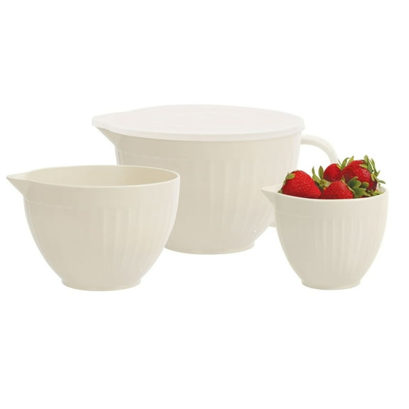 Set of 3 Bowls with Pour Spout - 0.5, 1, 2 Qt