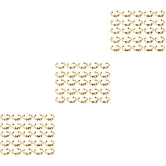 Set of 3 Braid Hair Pin Clip Cuff Ring Cuffs for Braids Golden