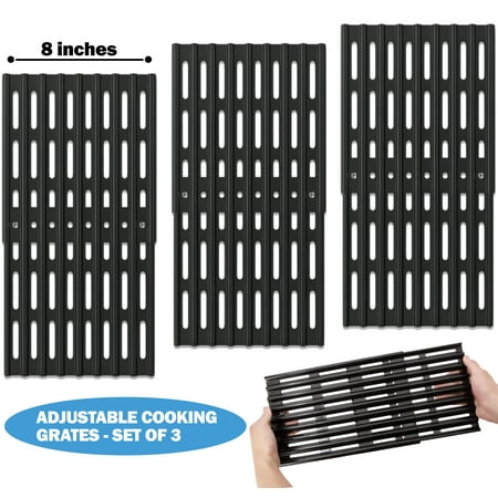 Set of 3 Brinkmann Grill Parts Pro Adjustable 8 Inch Universal Replacement BBQ Grill Cooking Grate