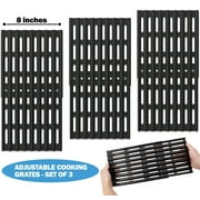 Set of 3 Brinkmann Grill Parts Pro Adjustable 8 Inch Universal Replacement BBQ Grill Cooking Grate