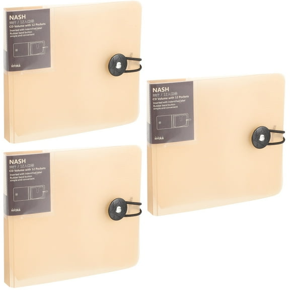 Set of 3 CD Binder Book Storage Bag DVD Insert Sheets Travel
