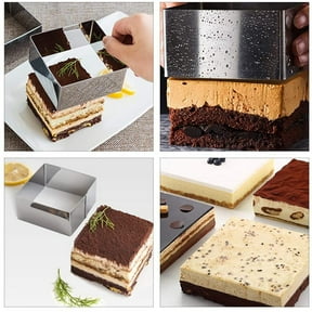 Set of 3 Cake Molds Rings, Square Mousse Mold Stainless Steel Cake Ring Non-Stick Dessert Ring Pastry Mould Baking Tool