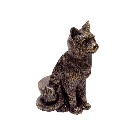 Set of 3 Cat Plant Pot Feet - Resin Animal Potted Plant Risers, Bronze