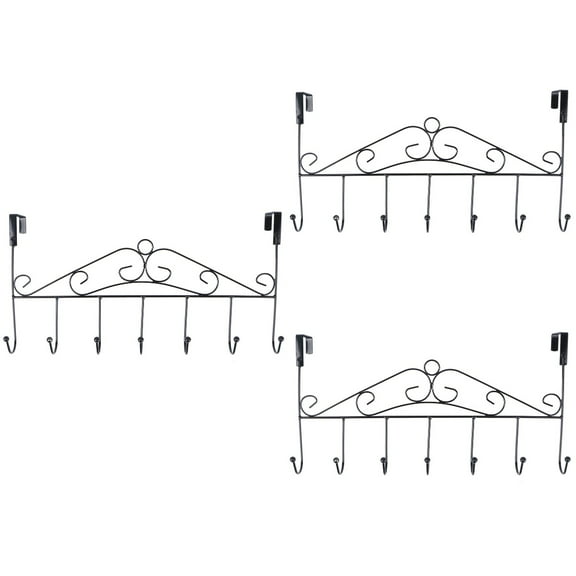 Set of 3 Ceiling Hanging Hook Black Self Adhesive Wall Hooks