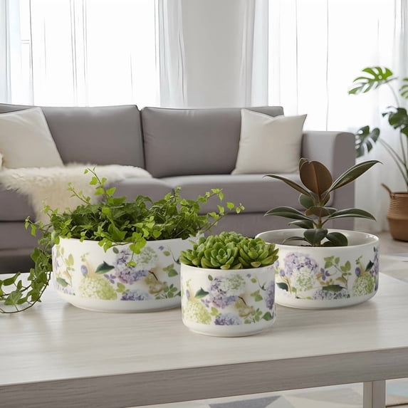 ShangDemonMaster White Ceramic Planter Set of 3 Indoor Plant Pots Matte Glazed Stoneware 5.9, 4.9 & 3.9 Inch