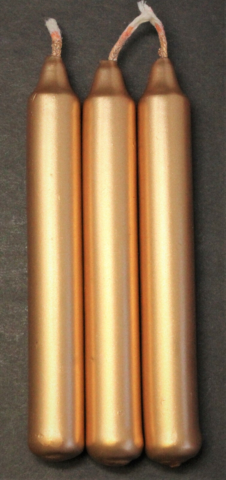 Set of 3 Chime Spell Candles Gold, Mini 4" (NEW) Pagan, Wicca, Altar