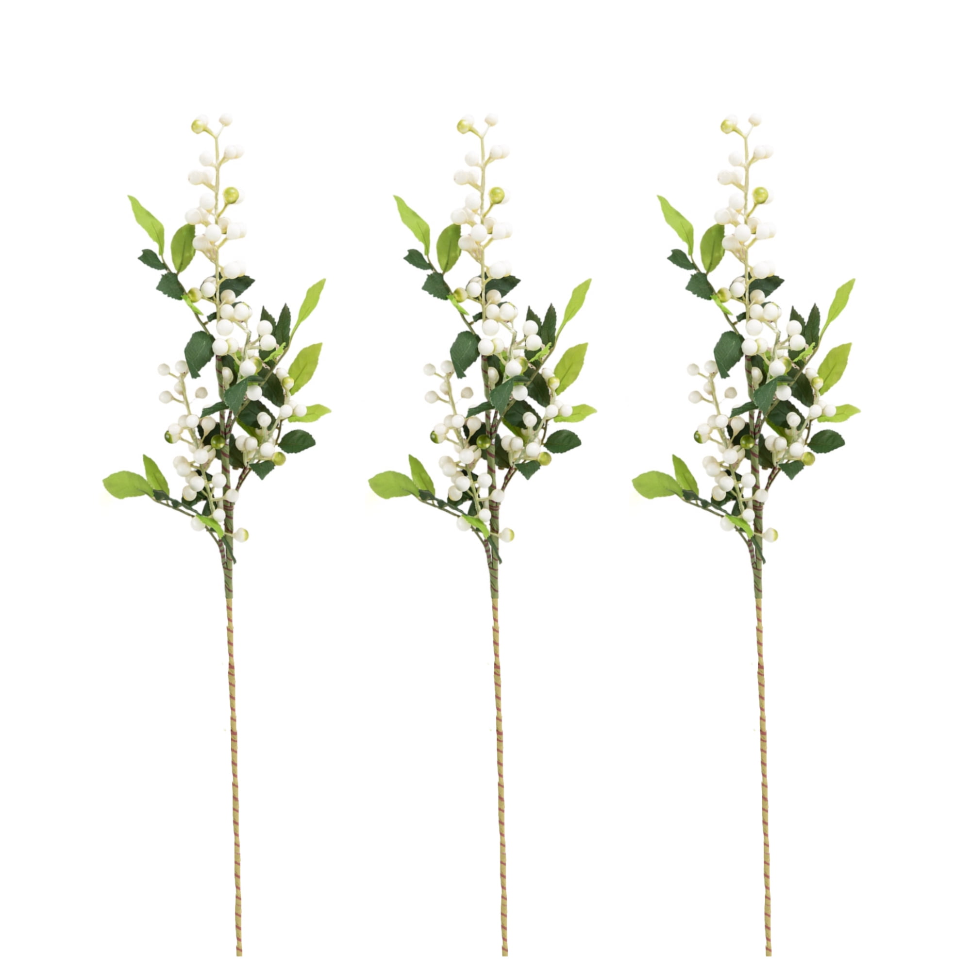 Set of 3 Christmas Berry Artificial Flower Stems in Multiple Colors, 27
