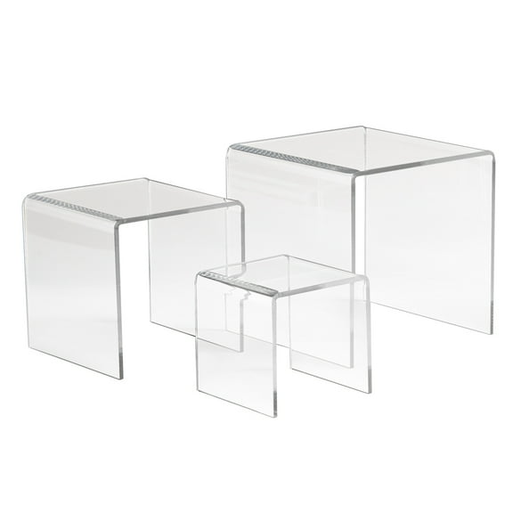 Set of 3 Clear Acrylic Small Display Risers (Pack of 6)