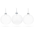 thumbnail image 1 of Set of 3 Clear Glass Ball Christmas Ornaments 4.7 Inches (120 mm), 1 of 4