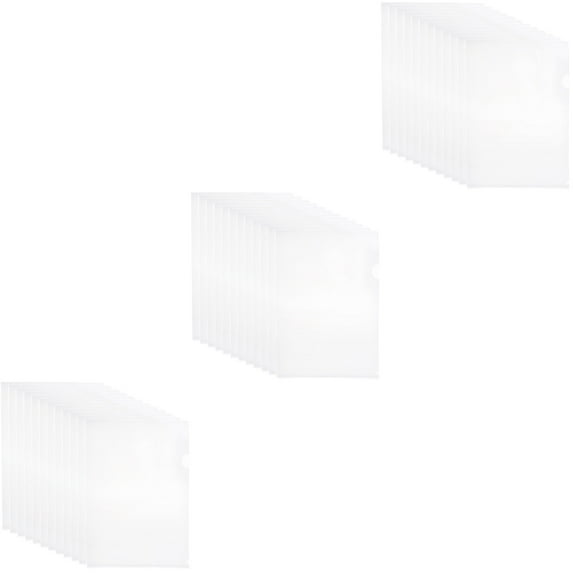 Set of 3 Clear Cellophane Wrap Paper Bin File Contents Visible Folder Office