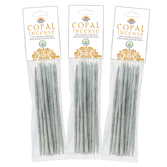 Set of 3 Copal 100% Natural and Organic Resin Rolled Incense Sticks (10 Sticks in a Pack) - Set of 3 Variety Packs of Natural Scents