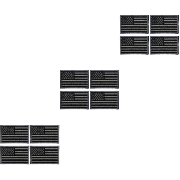 Set of 3 Country Stickers Red Dot Decorative Patch USA Flag