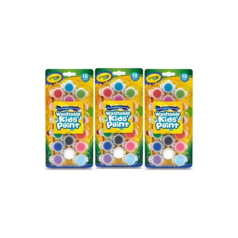 Crayola Washable Kid's Paint Assorted Colors 18 Each (Pack of 3)