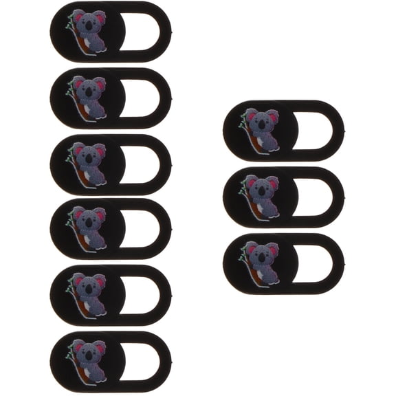 Set of 3 Cute Webcam Cover for Laptop Lids Product Tableware Removable Black