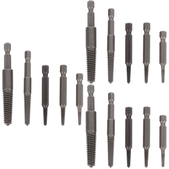 Set of 3 Damaged Broken Screw Extractor Small Tap Removal Tool Grey