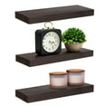 thumbnail image 1 of Set of 3 Dark Brown Wooden Floating Shelf for Nursery, Office, Bedrooms, Space Saving (15.7 x 5.5 x 1.5 In), 1 of 9
