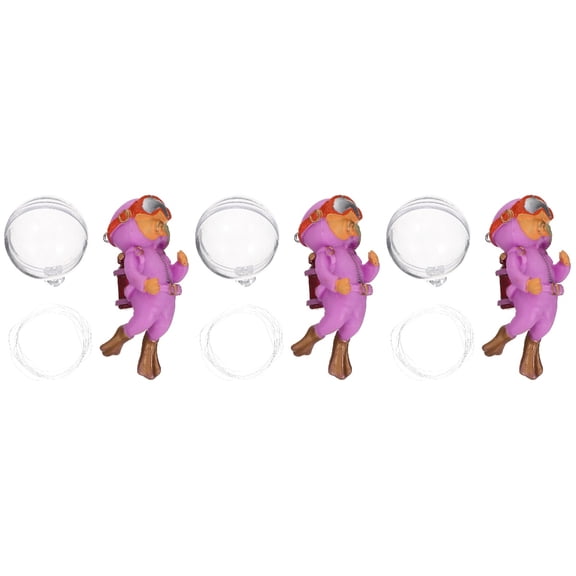 FUEENIRVA Fish Tank Diver Figurine Purple Decorative Floating Diver for Natural Look