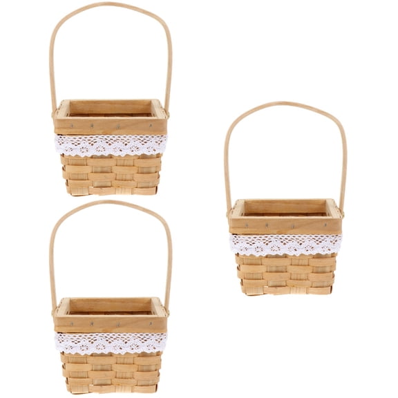 Set of 3 Rustic Decorative Flower Baskets for Living Room, Home Decor Pieces, Stylish and