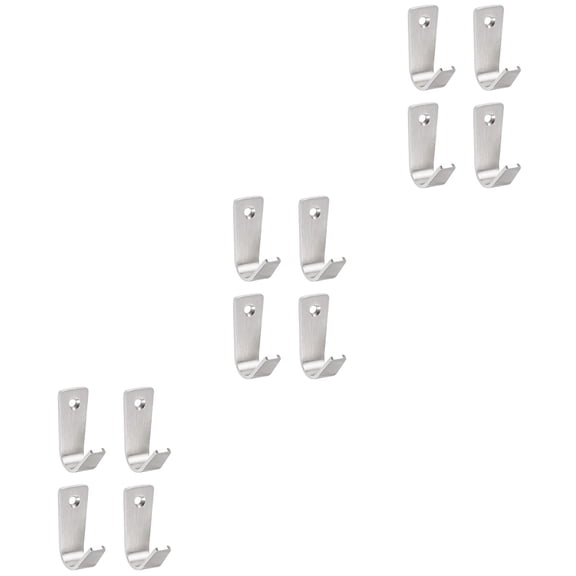 Set of 3 Door Thickened Single Hole Coat Hook Wall Hooks 4.70X2.80X1.90CM Silver